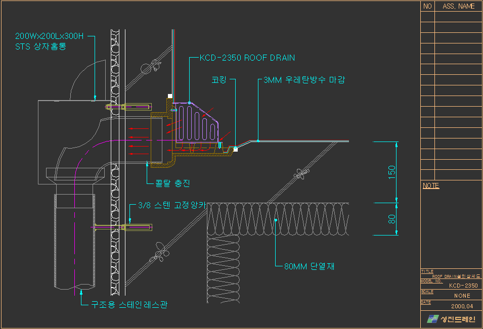 巹(Roof drain)KCD-2350   ð 